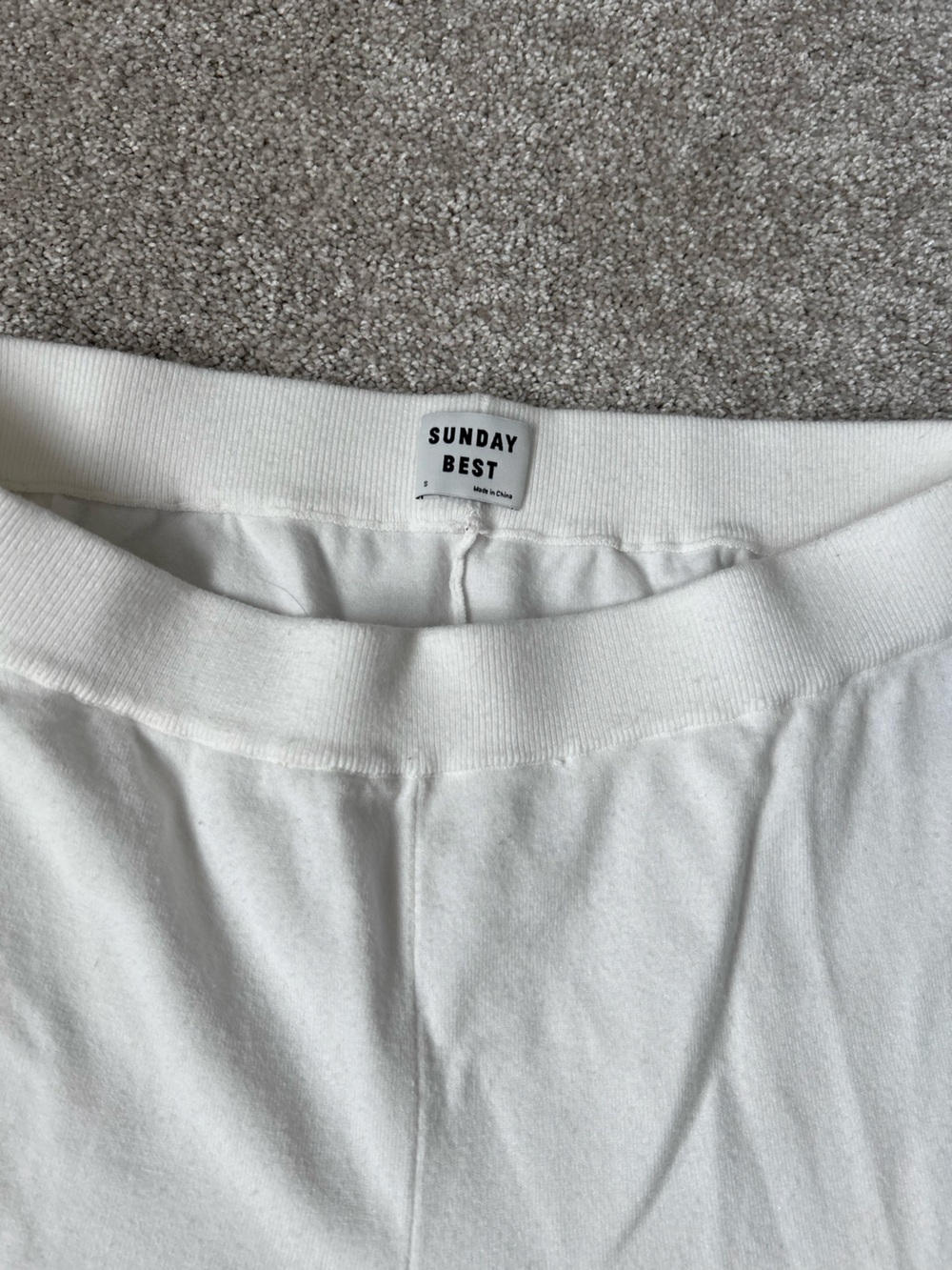 Sunday Best Aritzia White Knit Wide-Leg Flare Posie Pants Lounge Cozy Minimalist - Picture 4 of 7